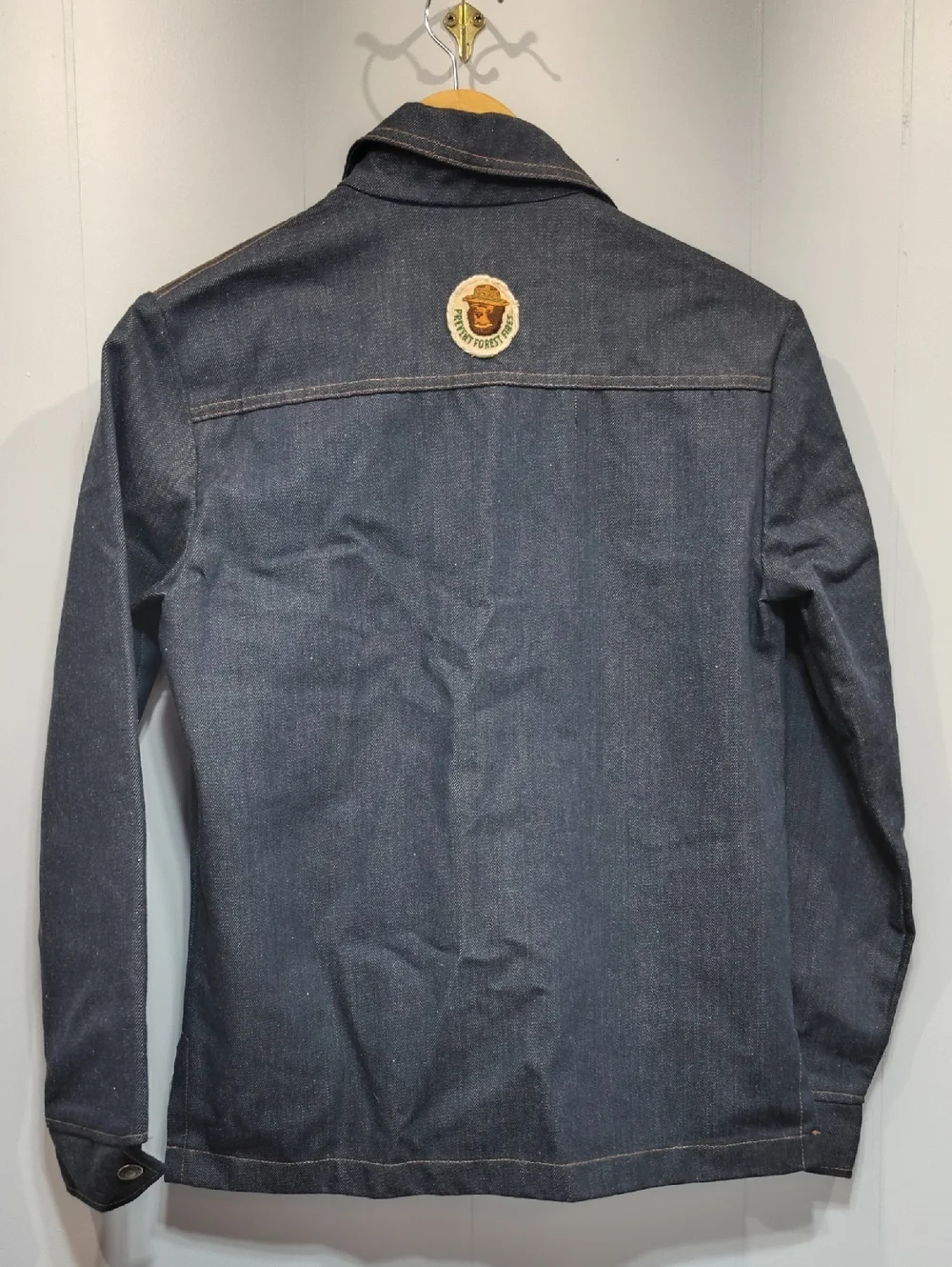 Vintage 70s Sears‎ Put On Shop Denim Jacket Size 16 Youth Patched Trucker Jean